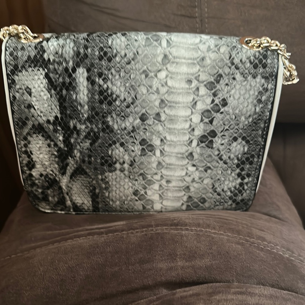 GUESS Black and Gray Snake Print Women's Bag - Picture 2 of 3